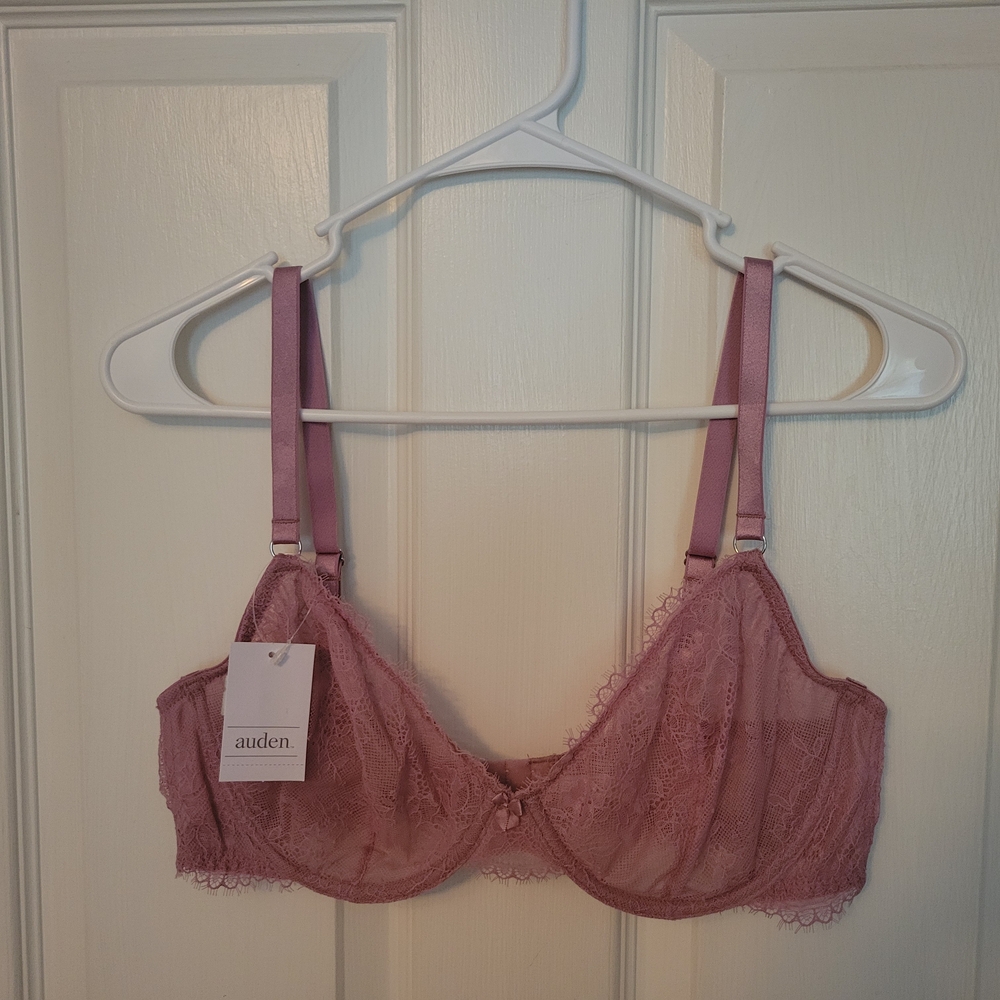 Auden Pink Lace Bra 38C NWT
